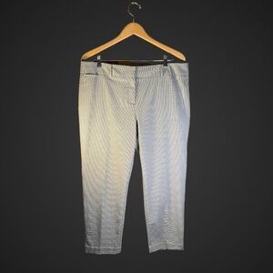 Liz Claiborne Emma ankle cropped pants houndstooth black white women size 14